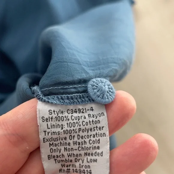 JOHNNY WAS Arva embroidered butterfly floral blue dress XS - Picture 8 of 8